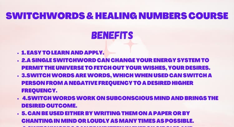 course | Switch words and Divine Healing Numbers 